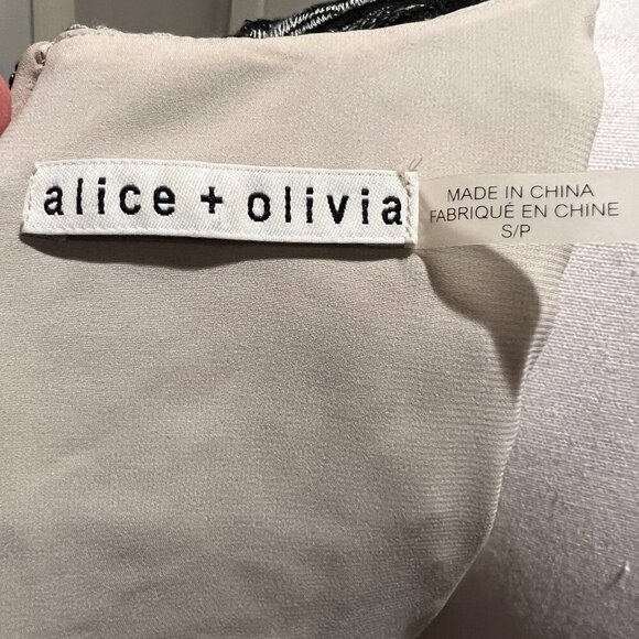 Alice + Olivia Butterfly and Flower Black Lace Top, Size Small - Picture 13 of 14